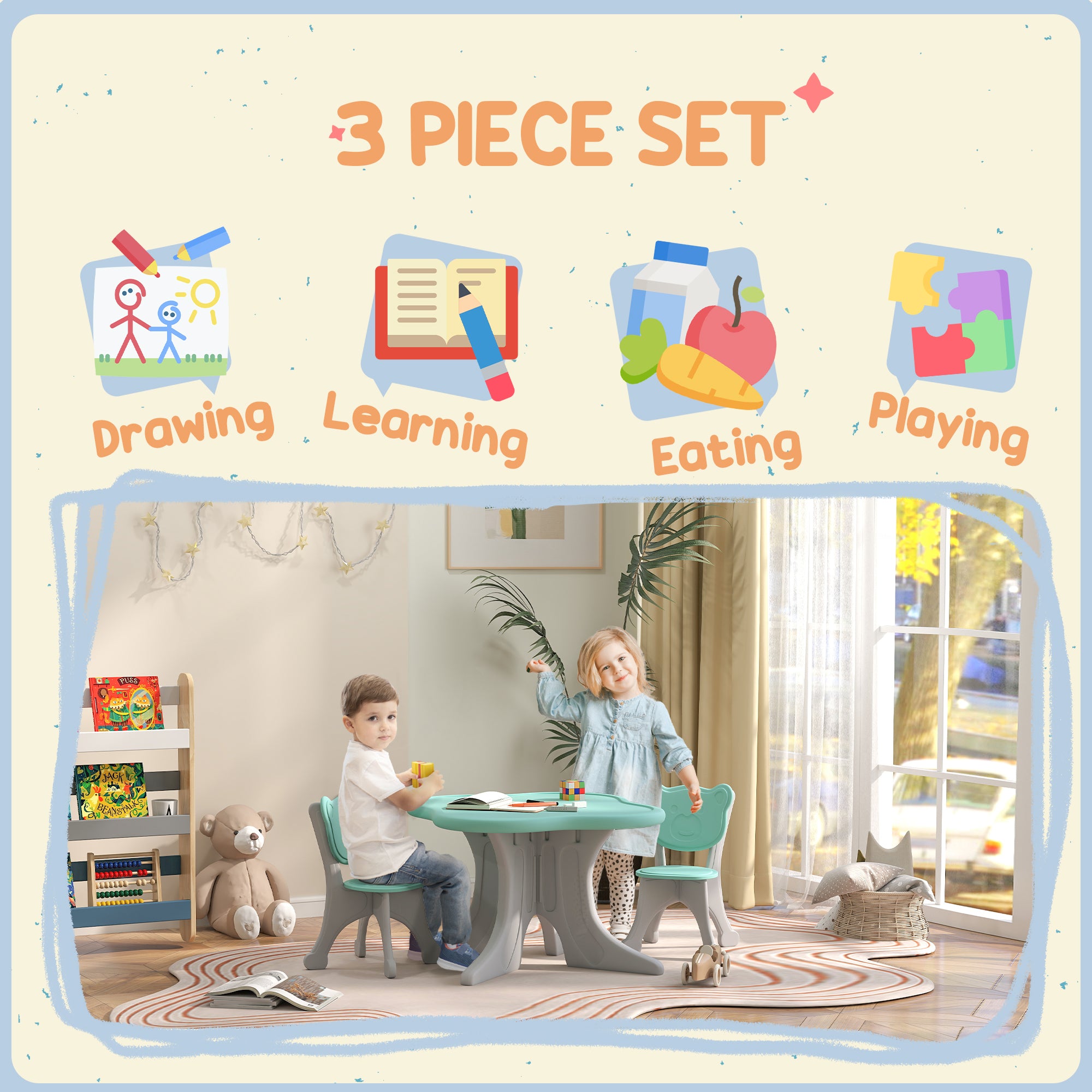 5 Pieces Kids Table and Chairs