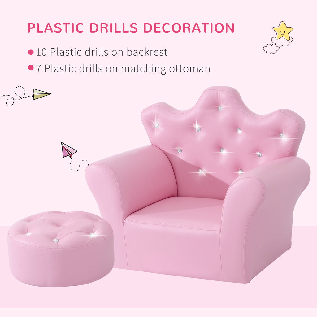 Kids Sofa Set with Footstool