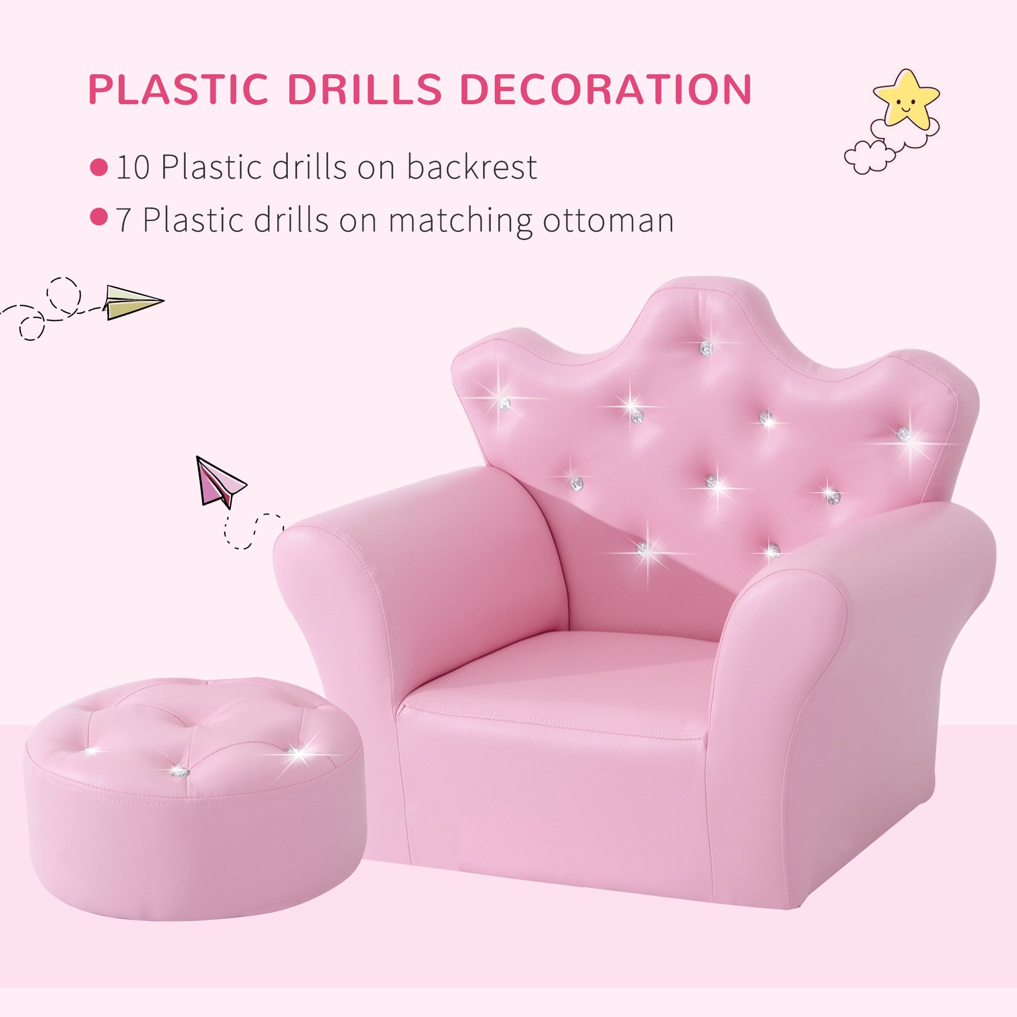 Kids Sofa Set with Footstool