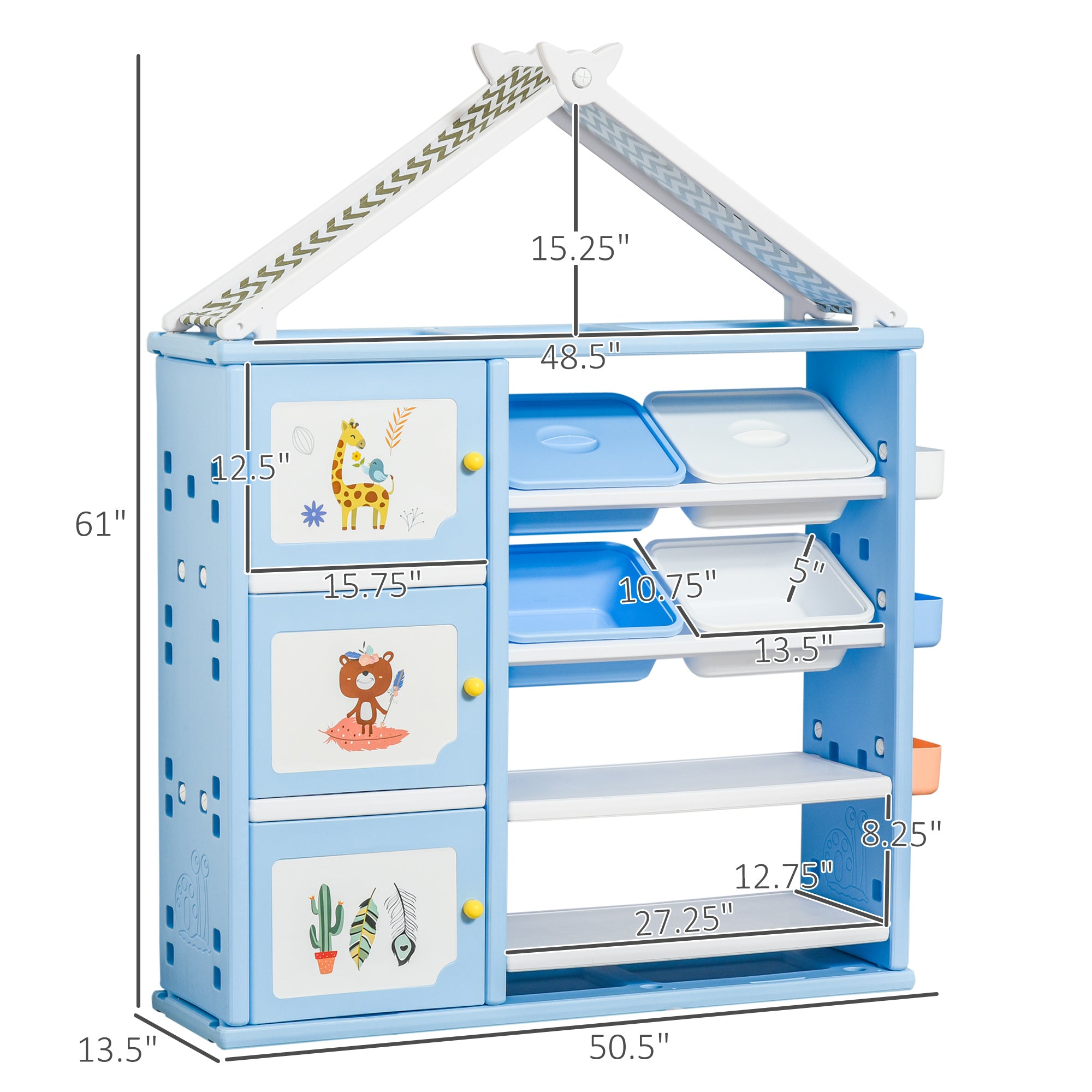 Kids Toy Storage Organizer with 4 Bins