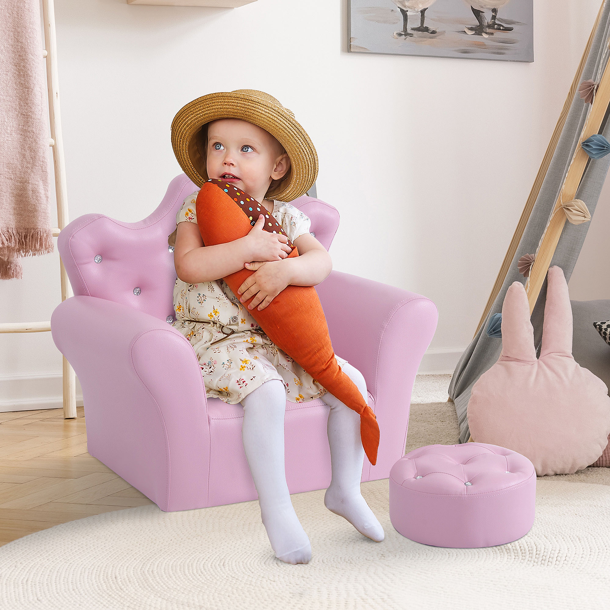 Kids Sofa Set with Footstool