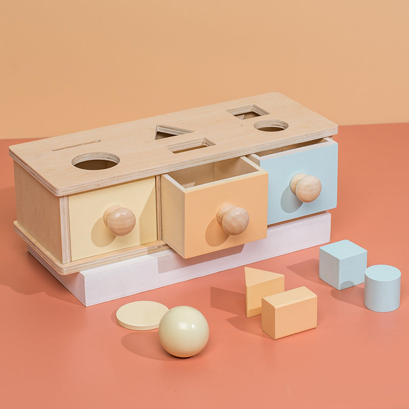 Cross-border Wooden Montessori Early Education Toys Ball Drawer Target Box