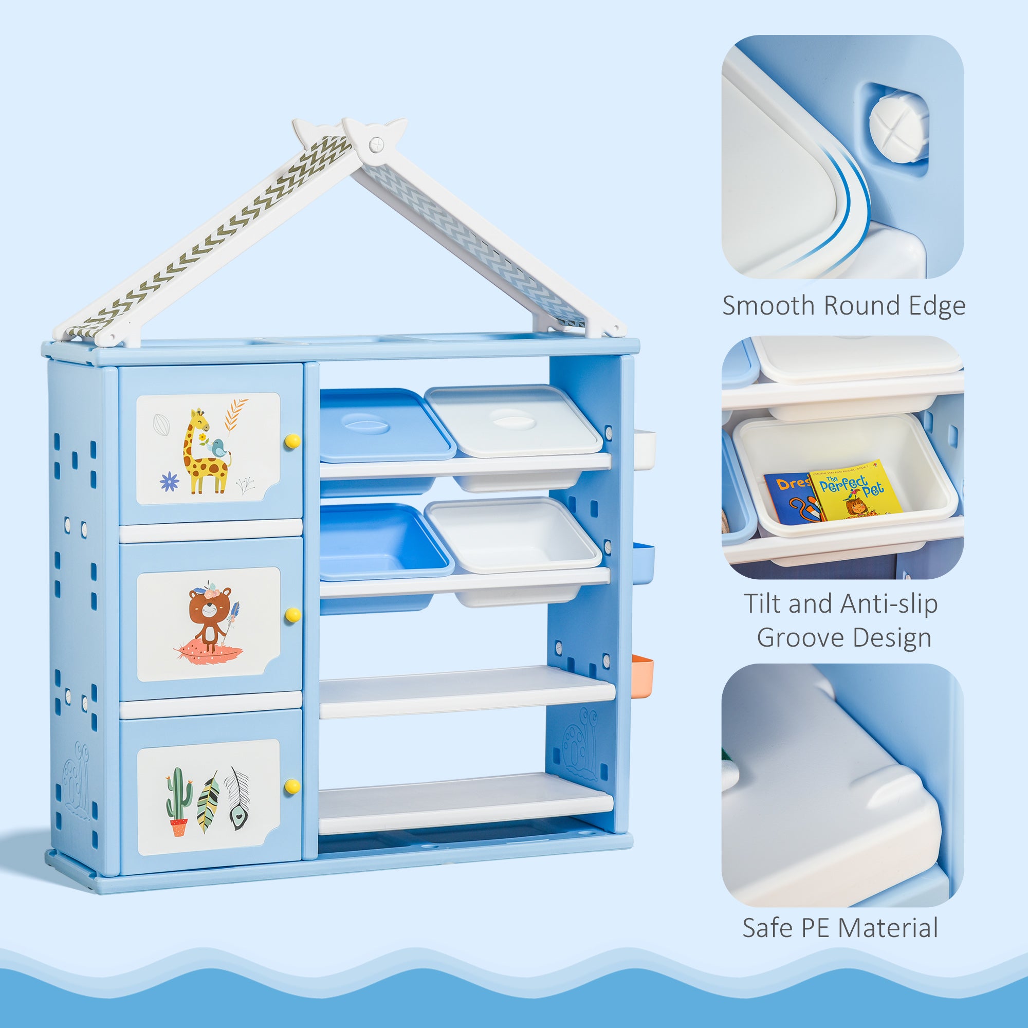 Kids Toy Storage Organizer with 4 Bins